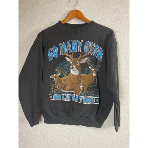 Vintage 90's Cotton Grove Men's Size M So Many Deer So Little Time Sweatshirt - Picture 1 of 7